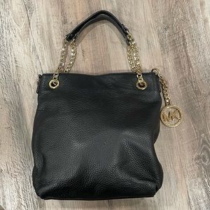 Michael Kors MK Black Leather Bag